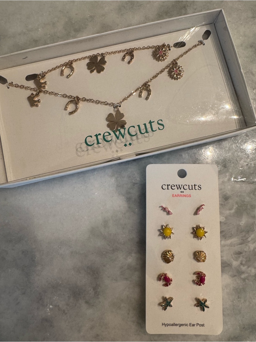 Crewcuts earrings & necklace/bracelet set